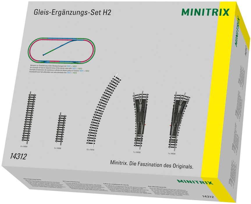 Minitrix rails uitbreidingsset / Gleis Erganzungspackung H2 Minitrix 14312 N (1:160)